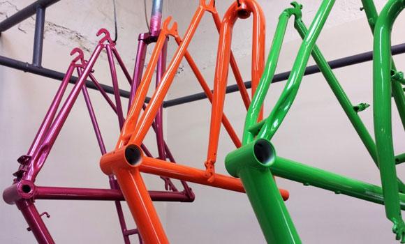 Powder coated cycle frame