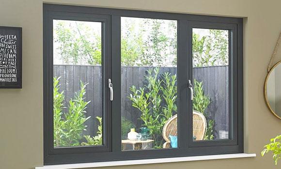 Powder coated window sections